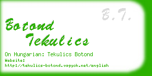 botond tekulics business card